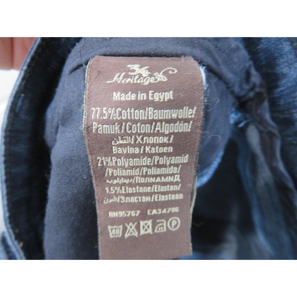 34 Heritage Jeans Mens 36x34 Blue Dark Wash Charisma Classic Fit Stretch Denim - Picture 9 of 12